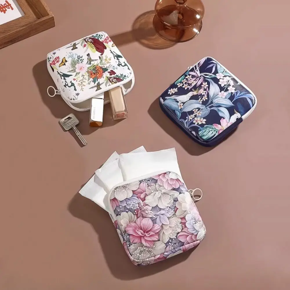 Creative Zipper Pouch Sanitary Pads Bag Large Capacity Multipurpose Cosmetic Bag Coin Purse for Women Girls