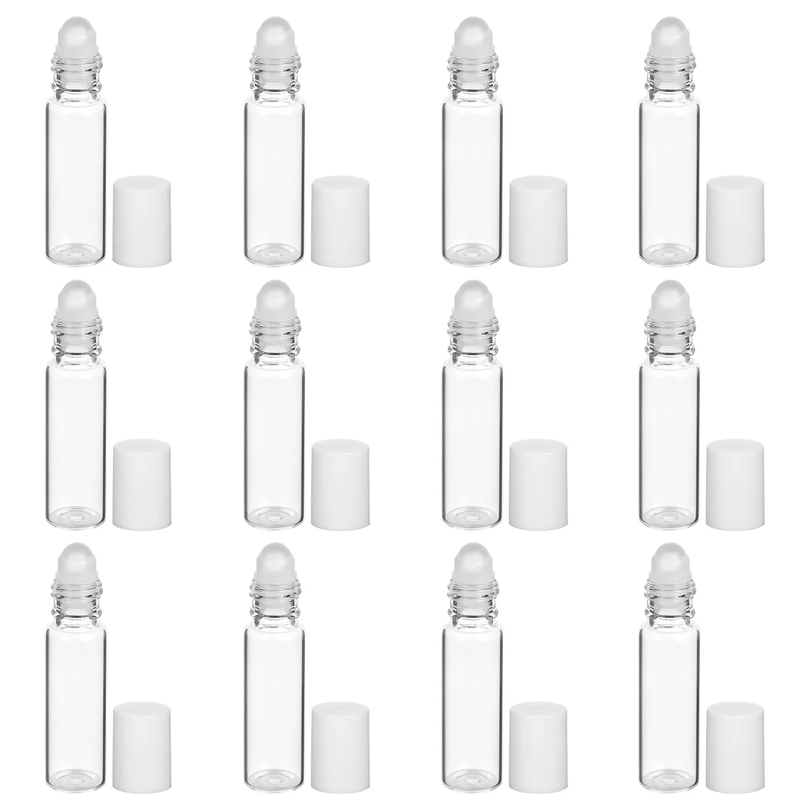 

12Pcs 5ml Glass Roller Bottles Essential Oils Perfumes Lotion Containers Portable Lightweight Easy Apply Transparent Body