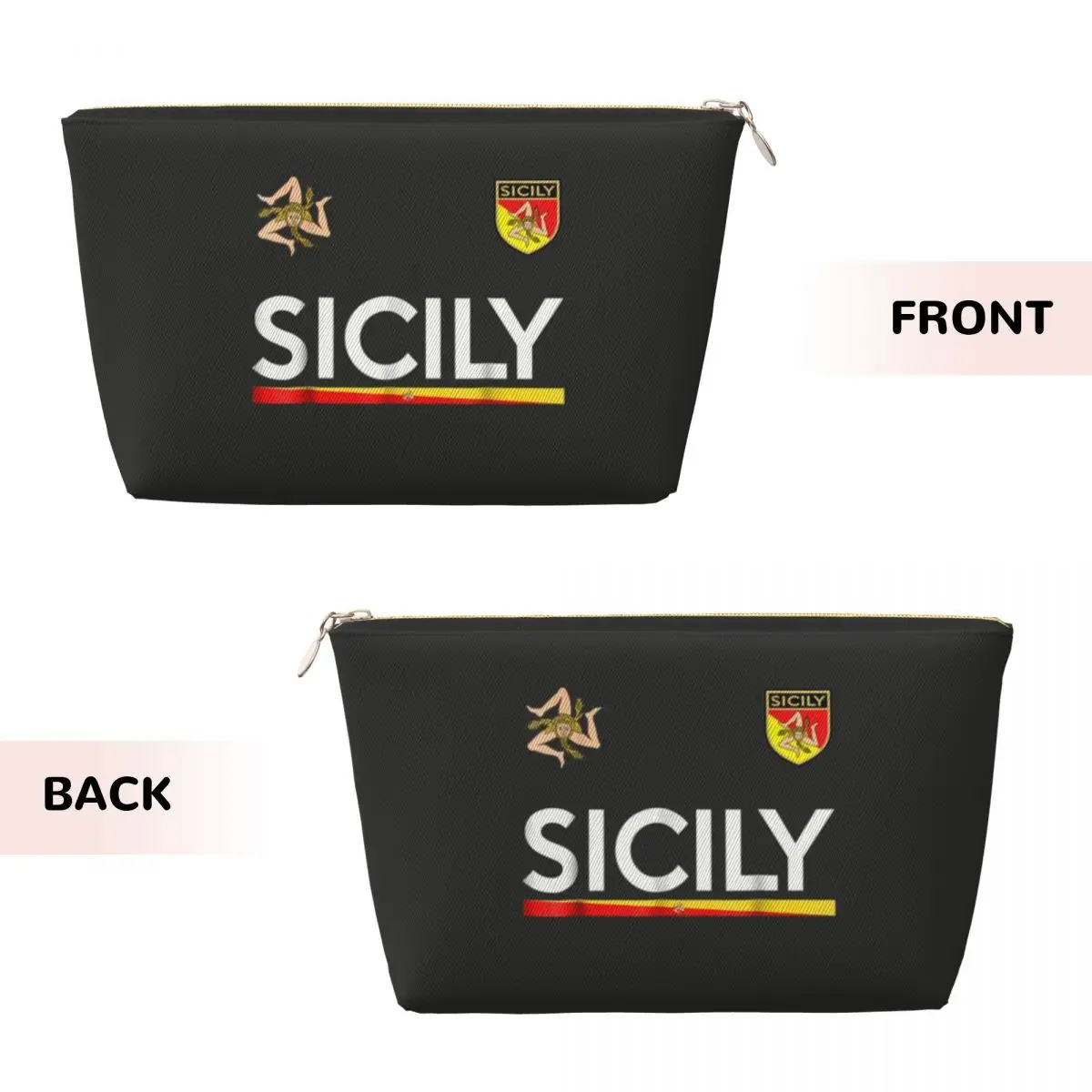 Custom Sicilia Soccer Sicily Italy Football Jersey Makeup Bag  Travel Cosmetic Organizer Cute Italian Storage Toiletry Bags