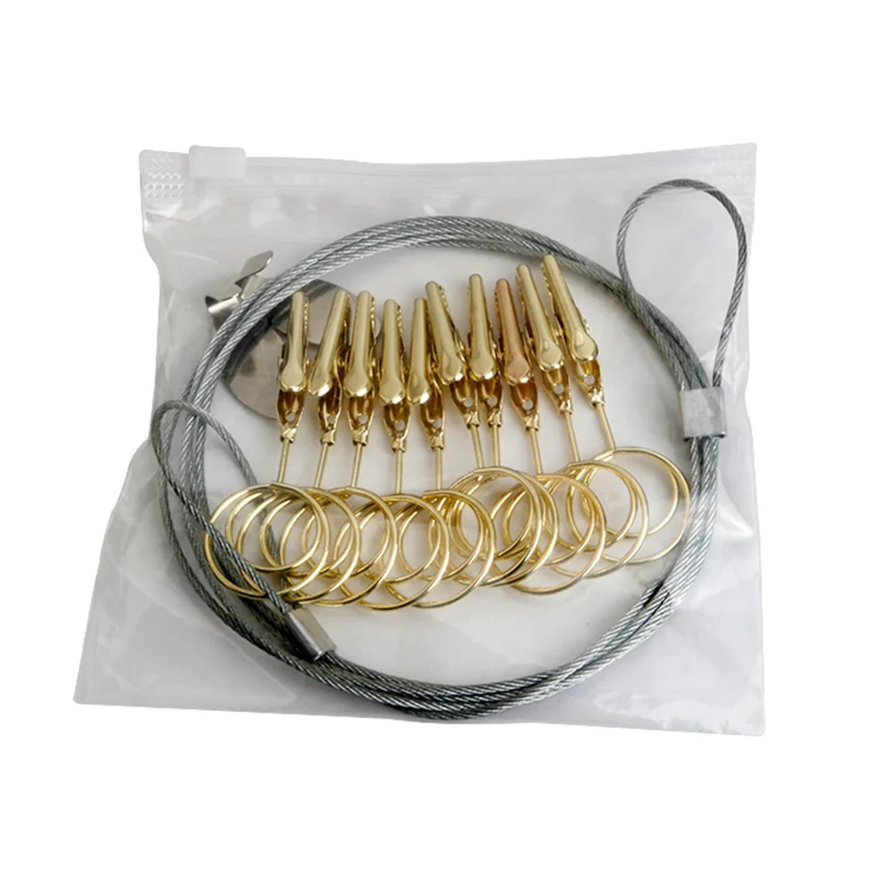 قلادة عرض حائط بمشبك صور مع أوتار فولاذية لتعليق الصور والملاحظات والبطاقات وحامل صور حرفي لديكور المكتب المنزلي #2