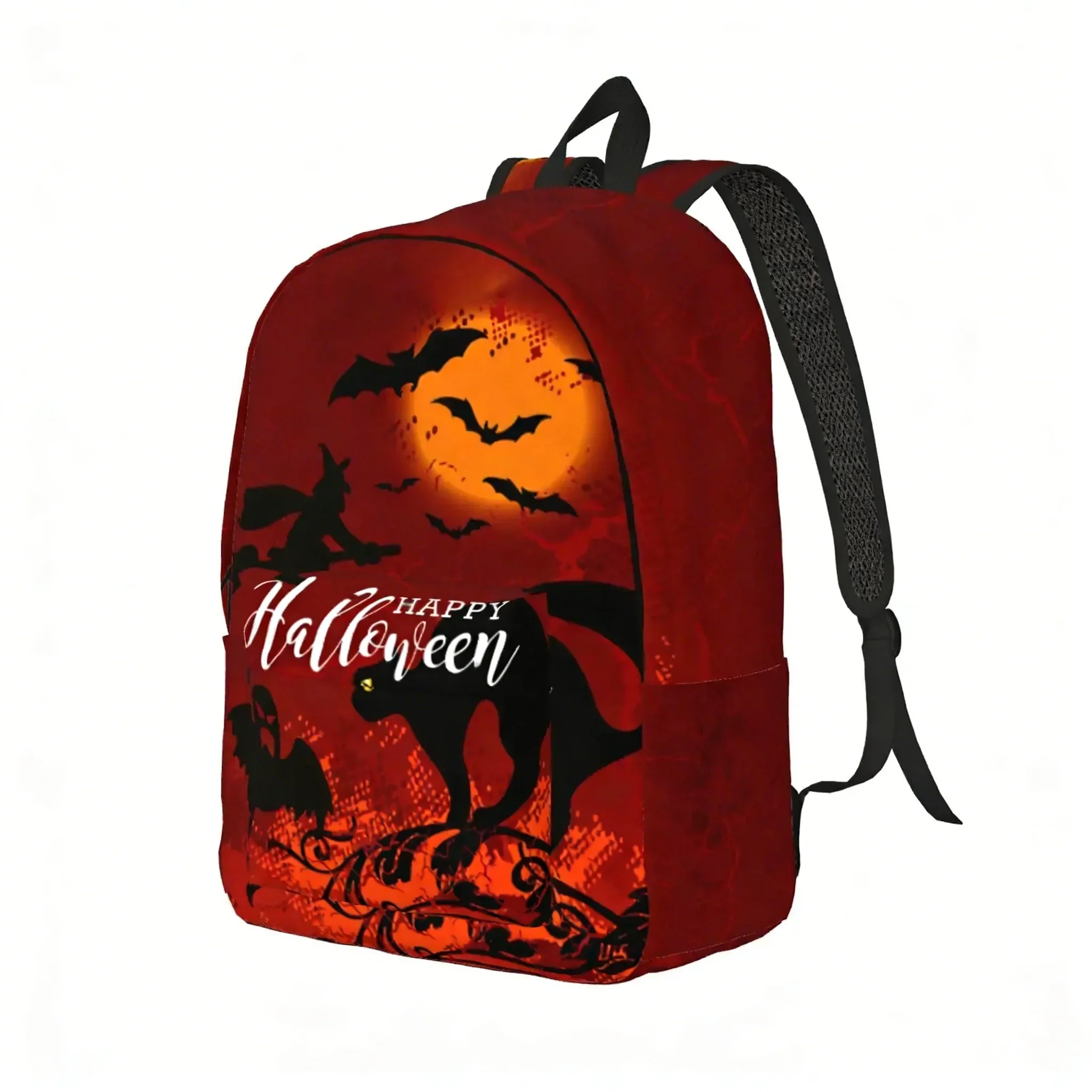 

2025 Halloween Horror Carnival Custom Canvas Lightweight Backpack Fashion Durable Student Men Women Business Daypack