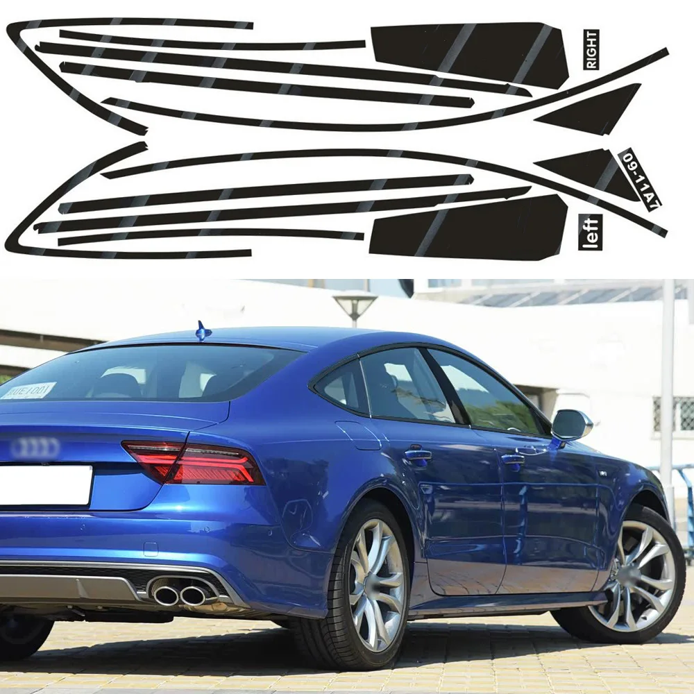

Chrome Delete Blackout Overlay for Audi A7 4G 2009-2017 Window Trim Glossy Black Sticker