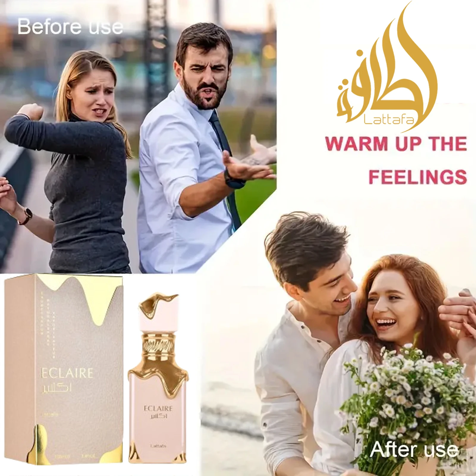 LATTAFA Eclaire Eau De Parfum Spray للنساء، 3.4 أونصة/100 مل هدايا عيد الحب تعطيها هدية مثالية
