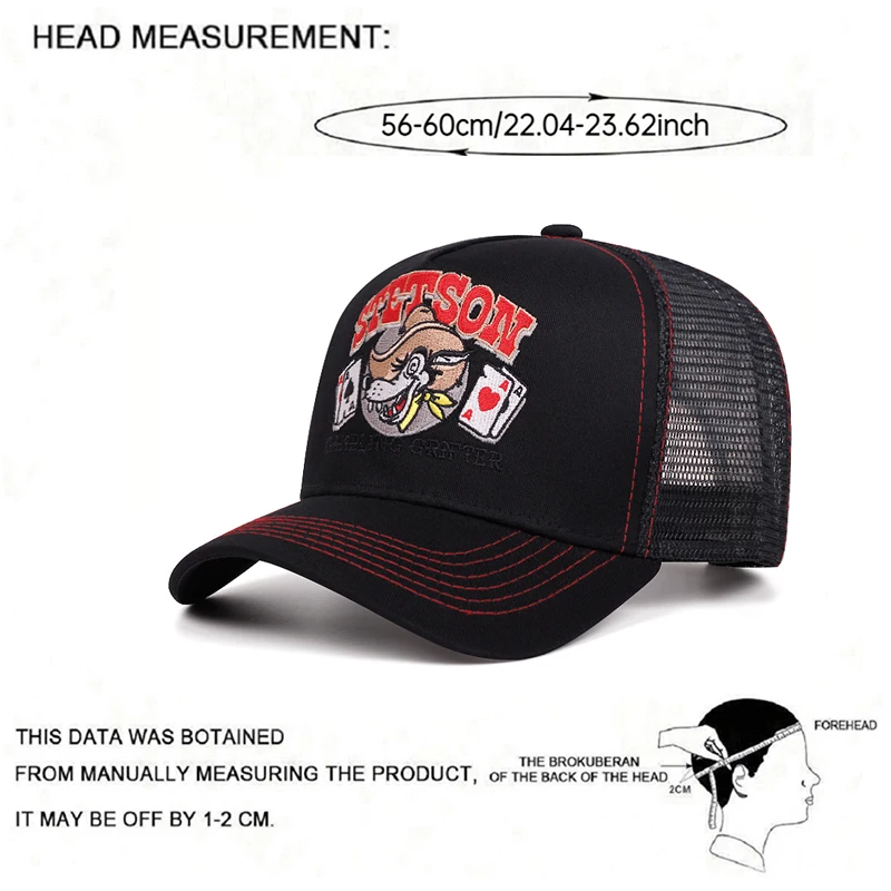 2025 Personalized New Baseball Hat STETSON Wolf Head Poker Truck Hat Street HipHop Hat Daily Casual Wear Sunshade Net Hat Unisex view 6