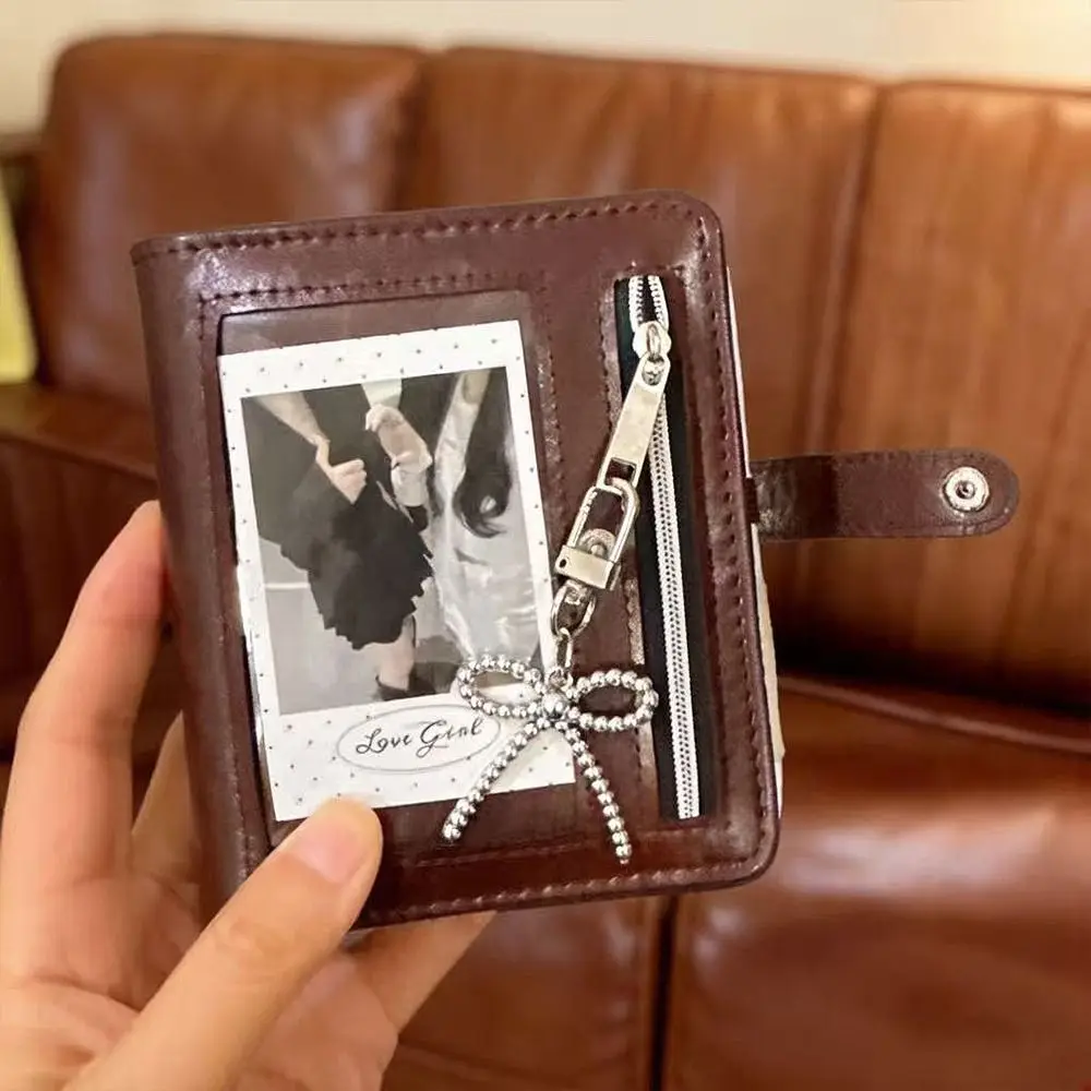 Simple PU Leather Binder Notebook 5-Ring Loose-Leaf Detachable M5 Notebook with Photo Window Note Pad Gift