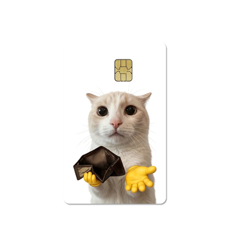Cute Cat Card Sticker Skin Cover Funny Animal Design Decorative Sticker for Bank Card ID Card Phone Case DIY Accessories