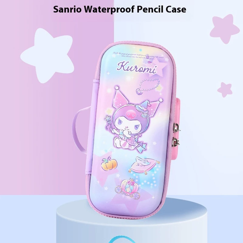 3D Password Lock Pencil Box for Elementary School Students with Large Capacity and High Beauty Sanrio Kulomi Stationery Box