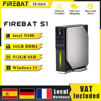 FIREBAT S1 Mini PC 12th Alder Lake N100 16GB 512GB DDR4 MiniPC Gamers Desktops WiFi5 BT4.2 Computer RGB Visualization