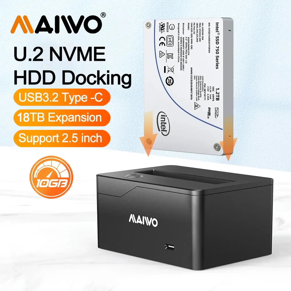 

Протокольный накопитель MAIWO M.2 NVME, 2,5 дюйма, 10 Гбит/с, U.2 SSD, твердотельный накопитель, считывающая база, интерфейс Type-C, док-станция для жесткого диска USB-C