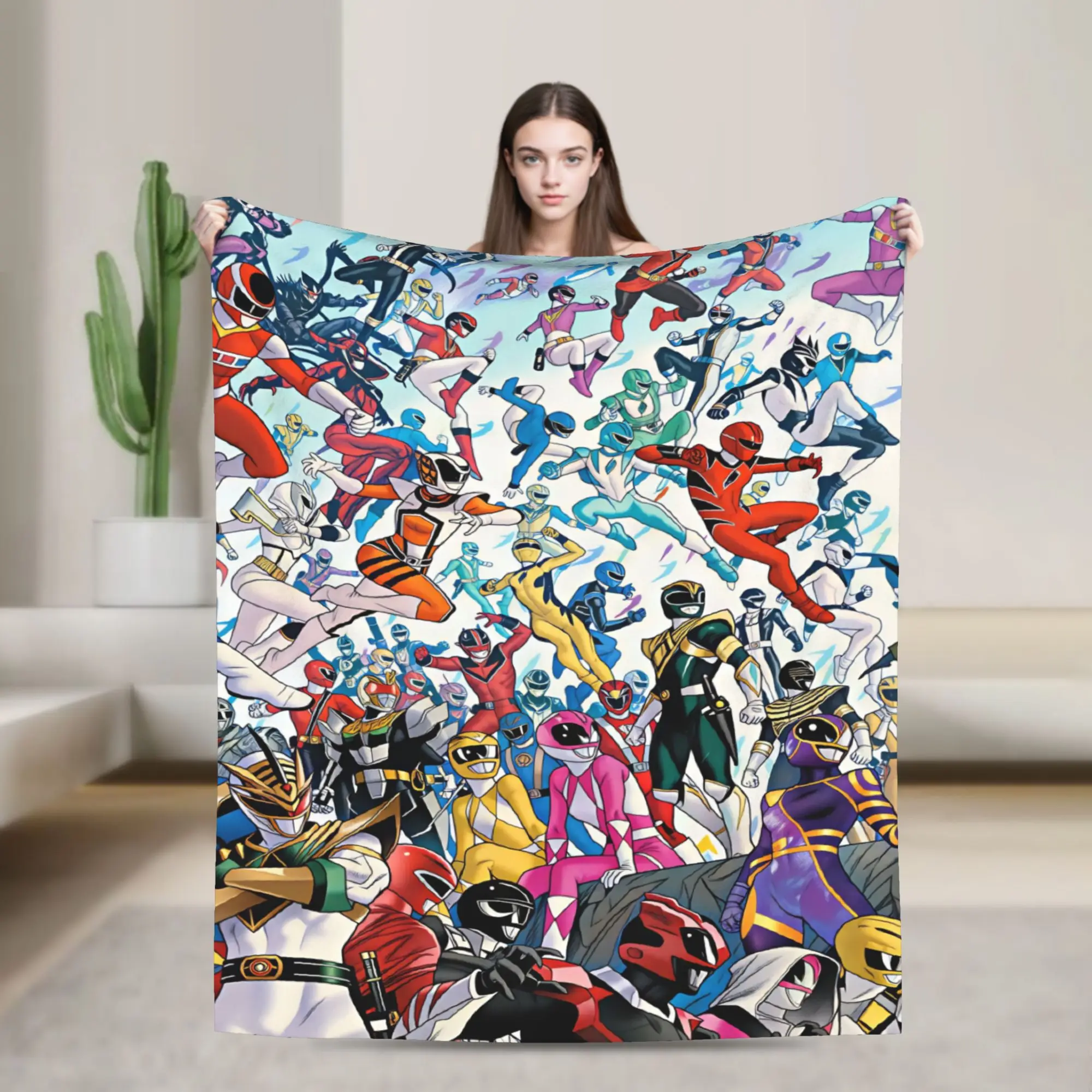 Super Sentai Blankets  Camping Flannel Throw Blanket For Couch Chair Sofa Bed Soft Design Quality Bedspread Gift