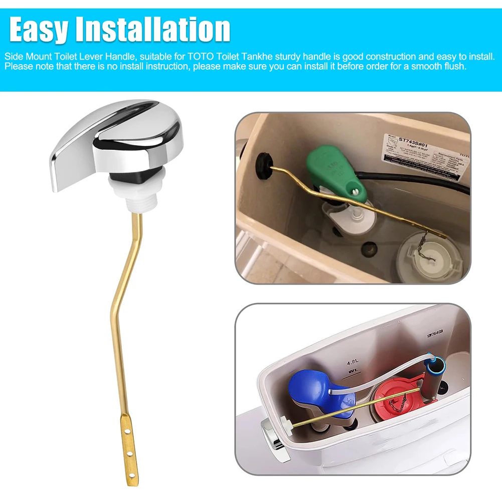As Shown Front Mount Handle Side Front Mount Toilet Lever Accessory ABS Aluminum Material Adjustable Lever Arm