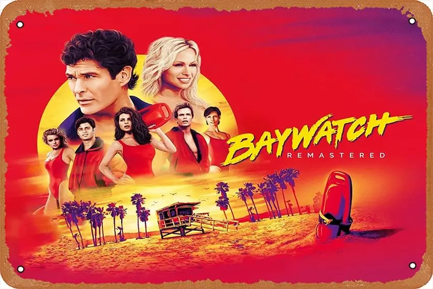 

ТВ-постер Baywatch в стиле ретро, металлический жестяной знак для дома, кофе, ресторана, бара, паба, магазина, Настенный декор 8x12 дюймов