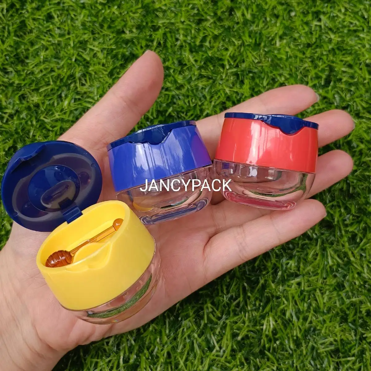 

Cute blue yellow empty Lipstick Bottle Lipstick Container Case Mini Empty Cosmetic Container for Lip Mask Concealer Lip Balm Jar