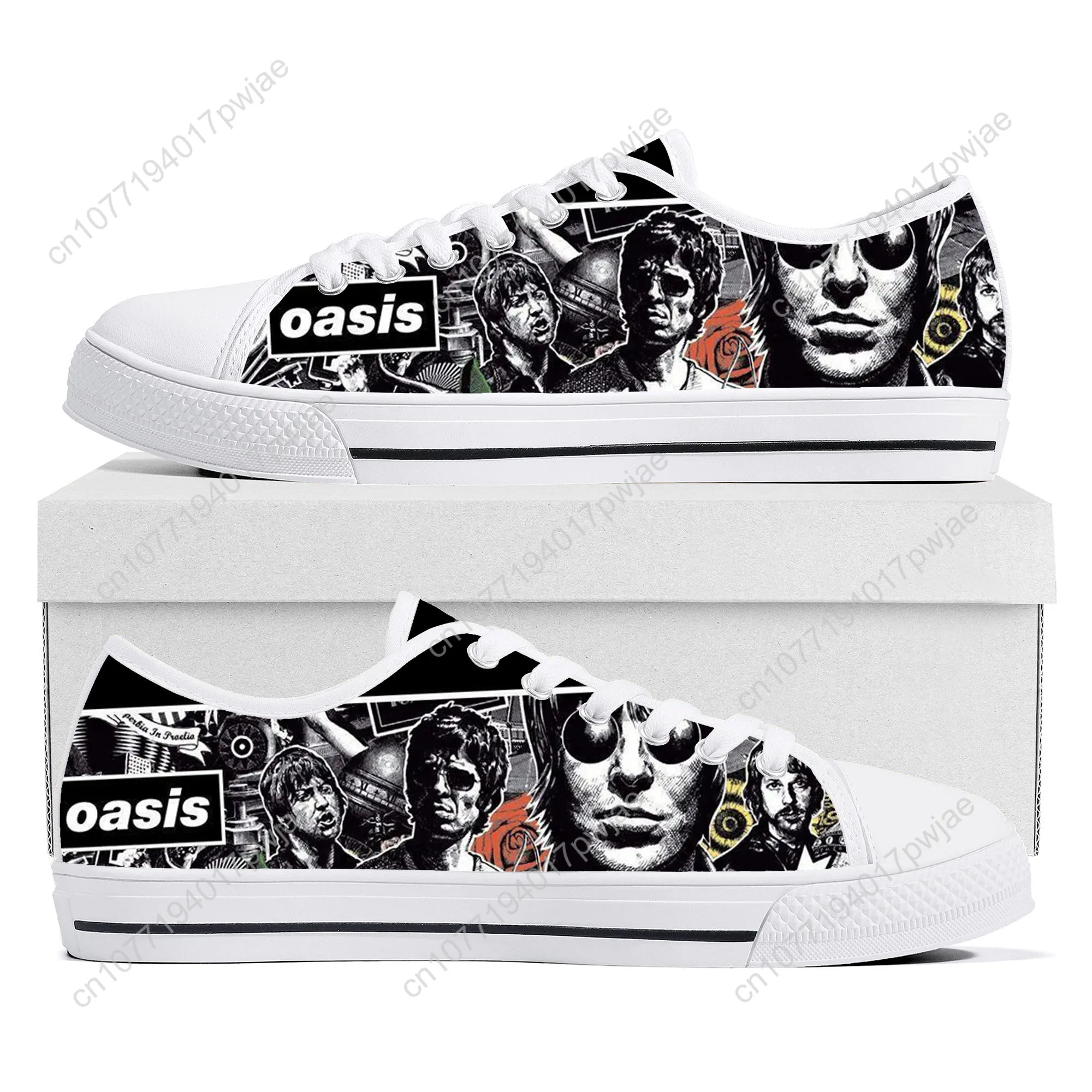 Oasis Rock Band Low Top Lightweight Flat Sneakers Mens Womens Canvas Sneaker Casual Couple Hiking Lightweight Shoes view 3