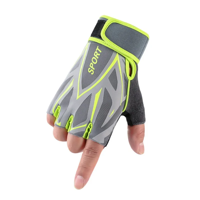 المهنية رياضة الدمبل قفازات نصف اصبع اللياقة البدنية المضادة للانزلاق قبضة اليد النساء الرجال الدراجات دراجة موضة أصابع قفازات