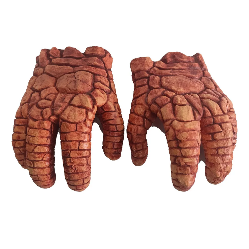 Fantastic Four Thing Superhero Mask Cosplay Stone Monster Masks Gloves Halloween Carnival Dress Up Party Costume Props