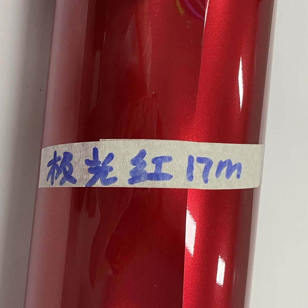 

50CM x 9M Motorcycle Decal Wrap Vinyl Adhesive AURORA FILM RED Film with Air Bubble Release Car Roof Hood Sticker