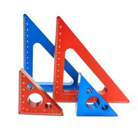45 Degree Aluminum Alloy Angle Ruler Imperial and Metric Triangle Ruler Carpenter's Workshop Woodworking Square Measuring Tools