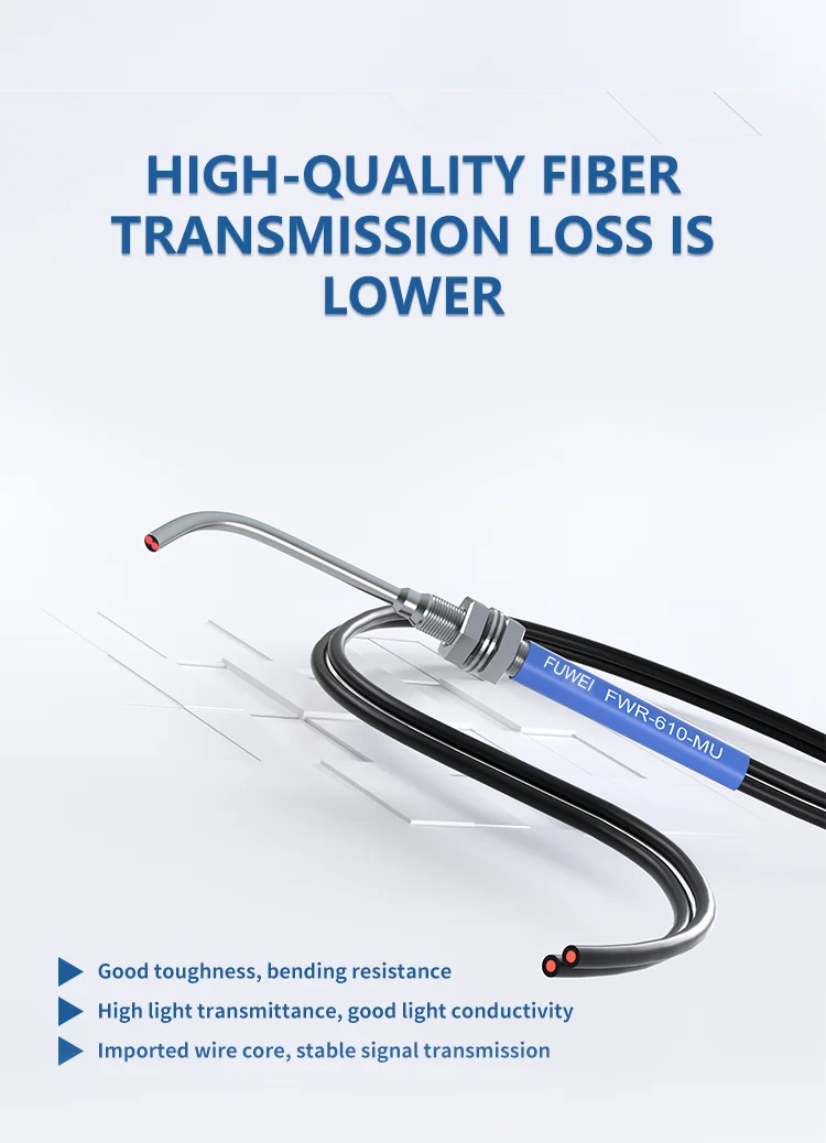 Fuwei FWR-610-MU bogen 90 grad faser optik sensor diffus m3m4m6 sonde faser optik verstärker – Detail 5