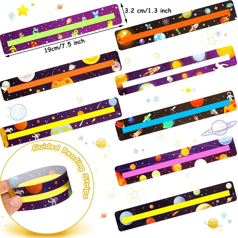 Top-16Pcs Guided Reading Strips Sentence Strips For Kids Overcoming Dyslexia Colored Highlighter Bookmarks (Popular Style)