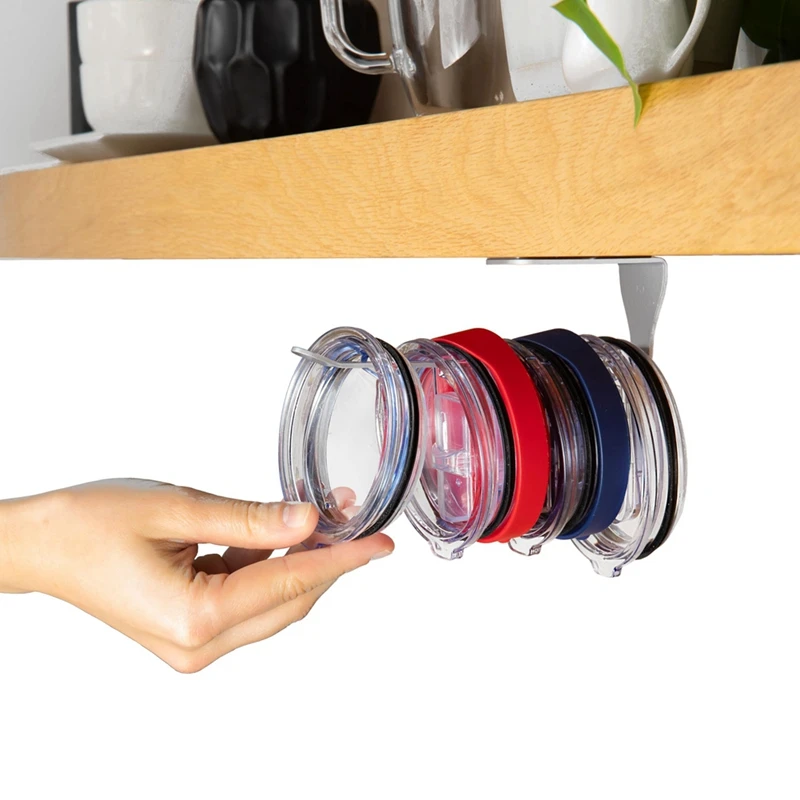 Tumbler Lid Organizer Horizontal 2024 New Tumbler Lid Storage Adhesive Lid Hook Tumbler Lid Hook Tumbler Lid Storage