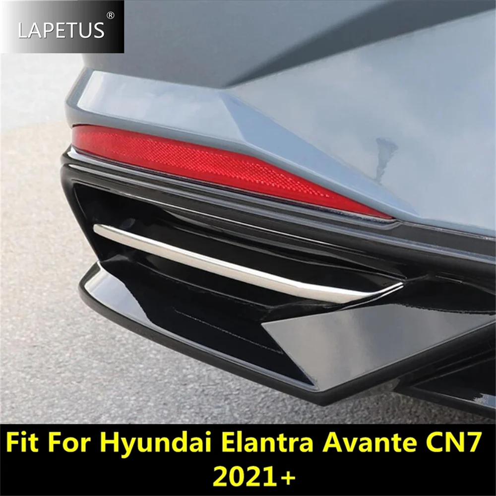 

Chrome Auto Rear Bumper Grille Fog Lights Lamps Eyebrow Stripes Cover Trim For Hyundai Elantra Avante CN7 2021 2022 Accessories