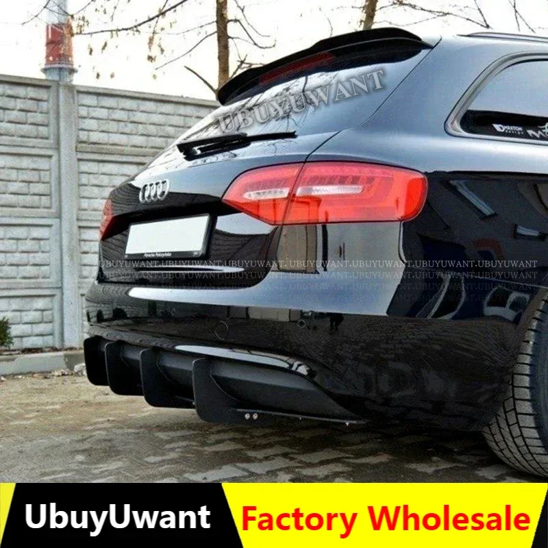 

Автомобильный задний спойлер на крышу для Audi A4 B8 8,5 Avant/Allroad 2008-2016 Черный/карбоновый вид, задние крылья, внешние аксессуары