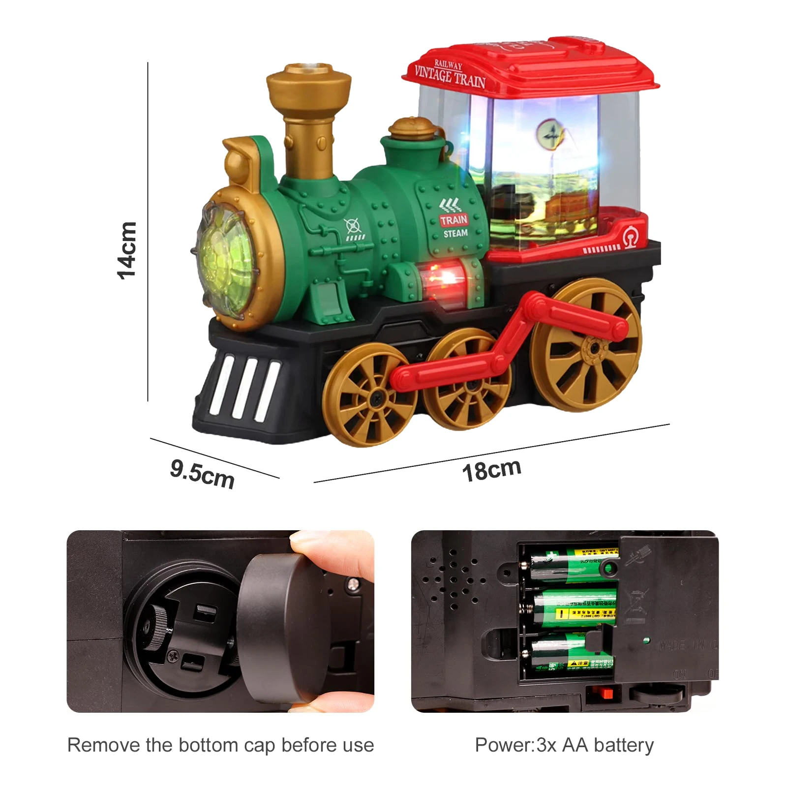 لعبة قطار بخاري كهربائي مع صوت خفيف ودخان، لعبة قاطرة قيادة عالمية أوتوماتيكية للأطفال الصغار والأولاد والبنات هدية #6