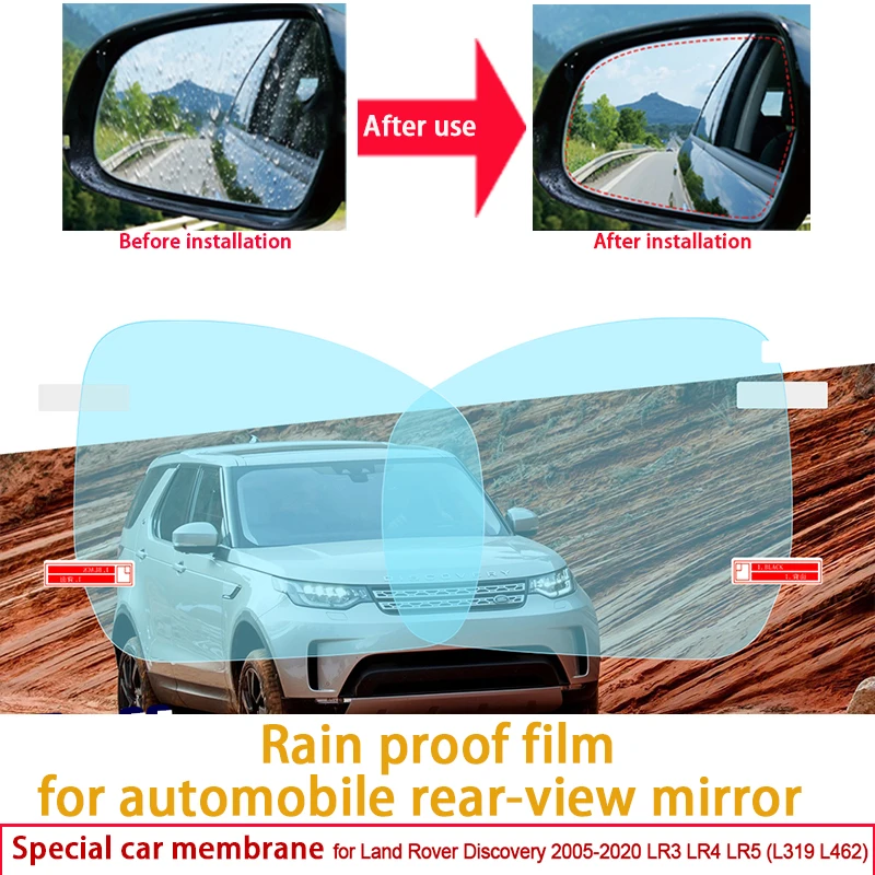 

For Land Rover Range Discovery Car Rearview Mirror Protective Film Anti Dazzle Waterproof Anti Fog Rainproof Film Accessories