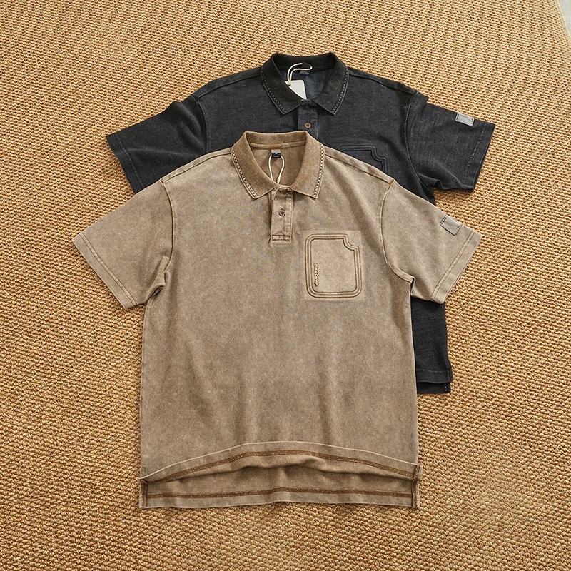 

Summer New Sle High End Retro Waed irt Men's Trendy Loose oulder Sve Me ort Sve T-irt Faion Urban ...