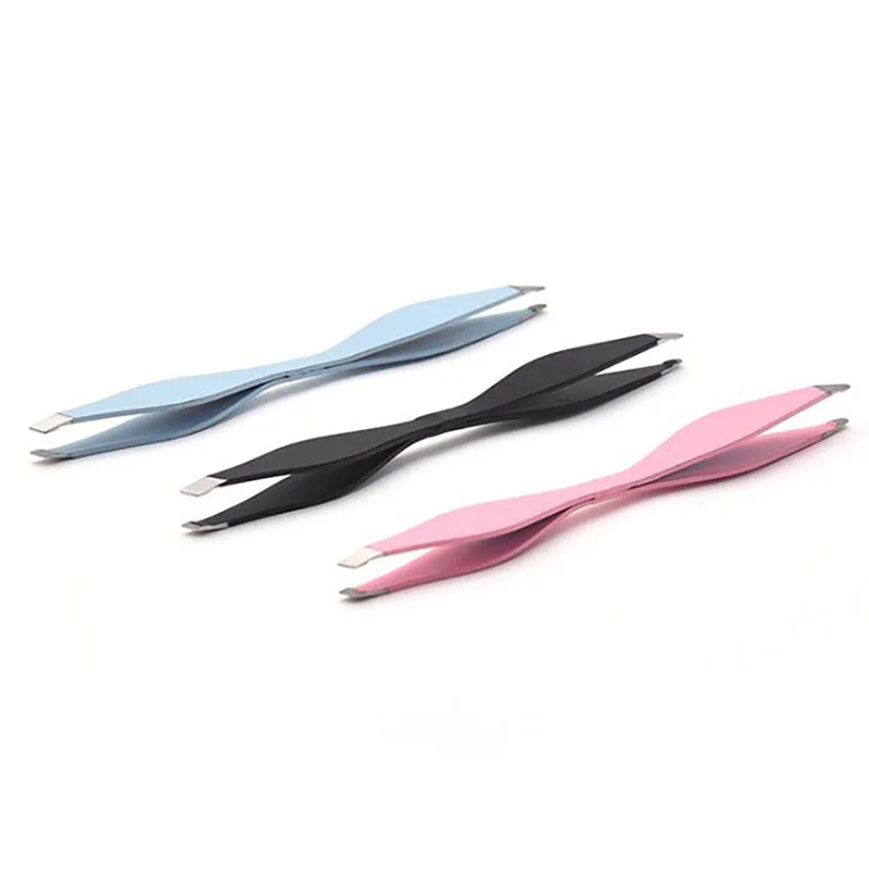 1 قطعة الحاجب الملقط الجمال التشذيب الحاجب المائل كليب المهنية مزدوجة رئيس الحاجب بكرة الشعر تصفيف مقاطع أدوات ماكياج