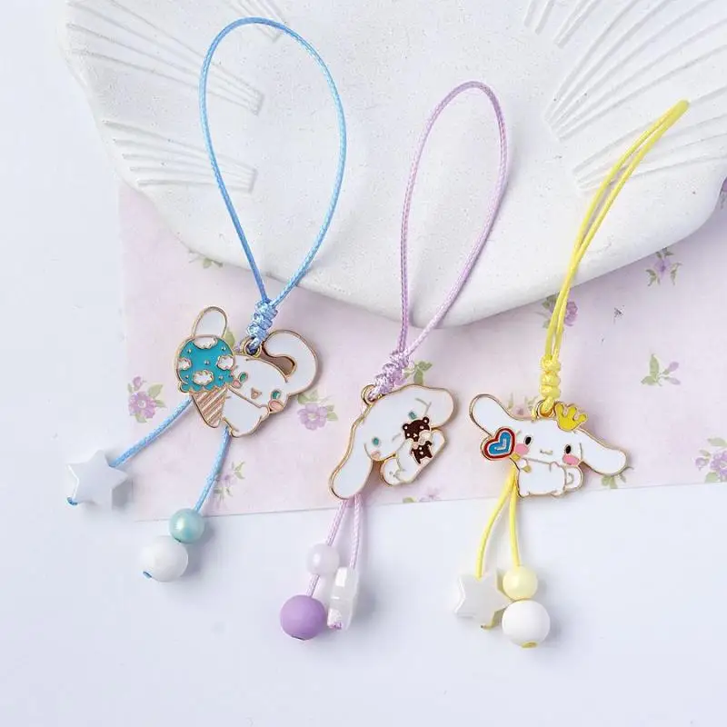 2024 Kawaii Sanrio Accessories Keychain Cinnamoroll Cute Beauty Keychain Pendant Bag Charm Toys for Girls Gift