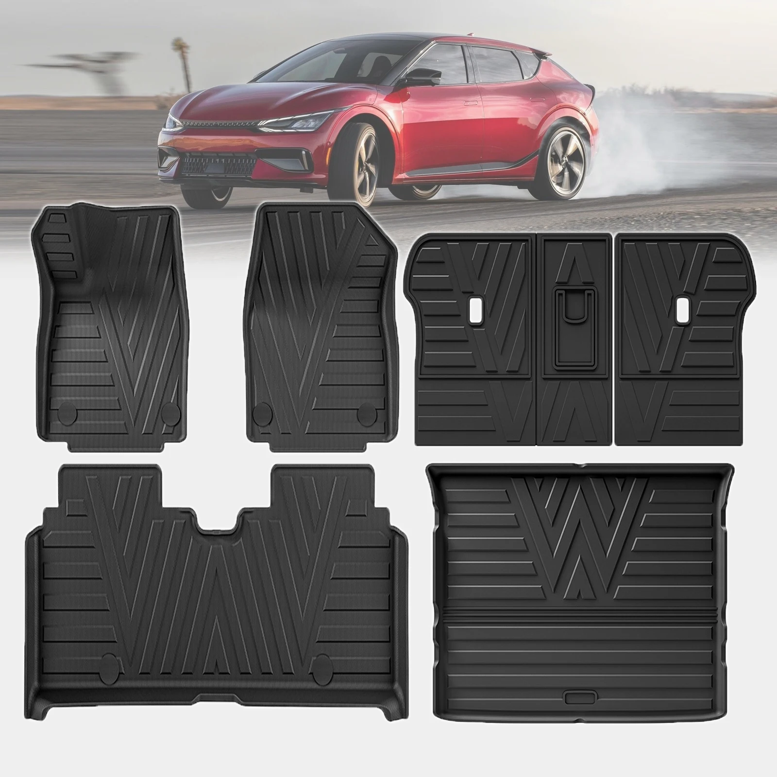 

for Kia EV6 2026 2025 2024 2023 2022 Waterproof TPE Car Mats 3D Laser Scanning Perfect Fit Odorless Accessories Easy Clean