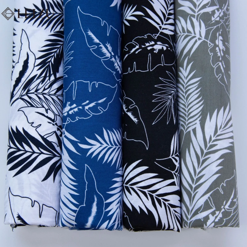

0.5/1/2M Hawaiian Poplin Printed Fabric Coconut Tree 100%Cotton Cloth for DIY Sewing Spring Summer Beach Vacation Dresses,Shirts