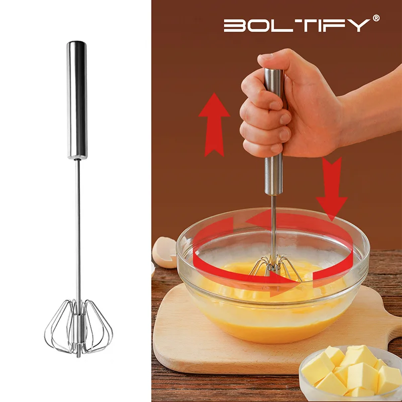 

Stainless Steel Egg Beater Durable Semi-Automatic Mixer for Effortless Egg Cream Mixing Stirring and Beating for Kitchen Baking