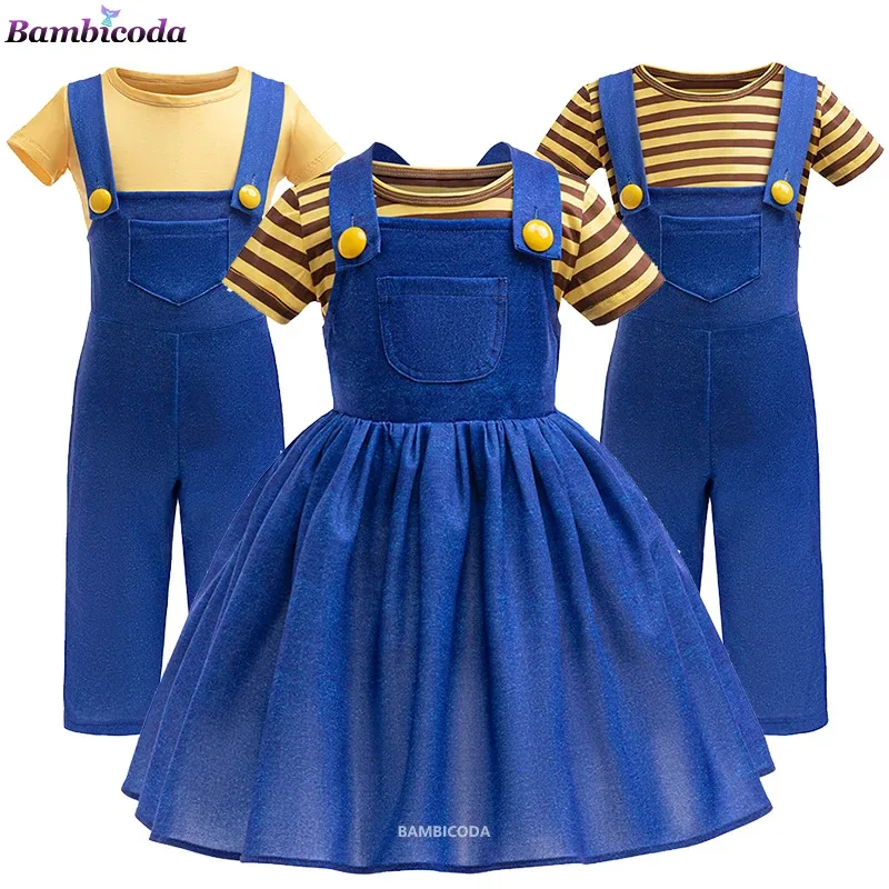2024 Nuovo Costume di Halloween Gonna da Cowboy Minions Costume Cosplay Hot Girl Dress up Anime Comics Cattivissimo Me Costume Carnevale Pa