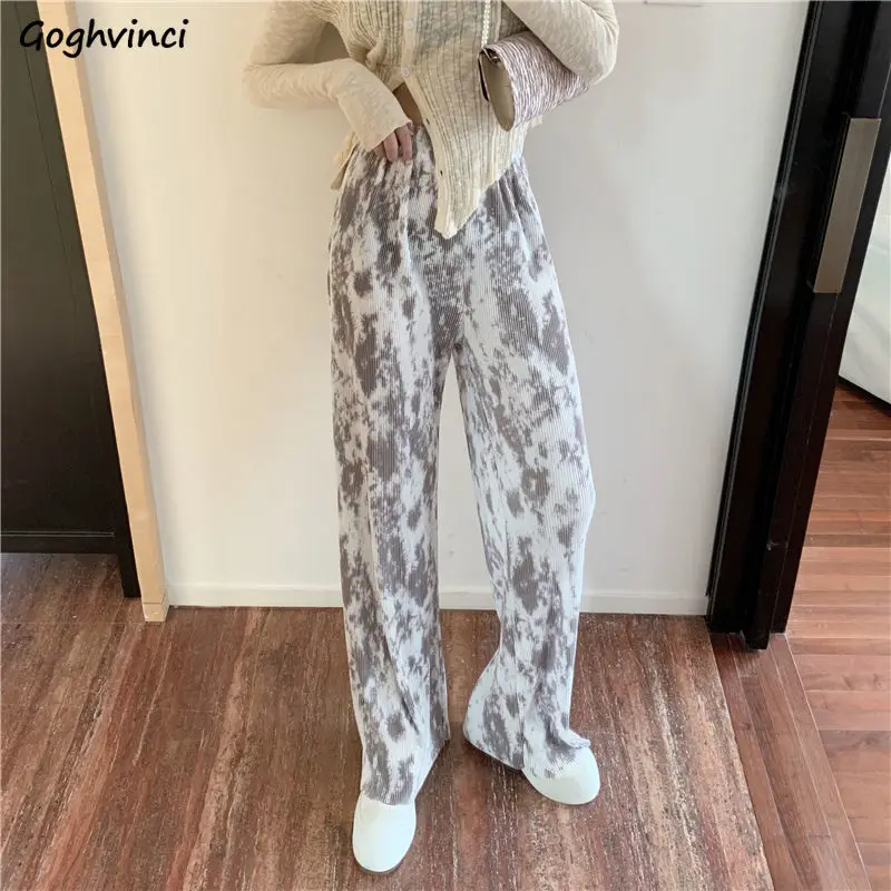 Women Popular Pants S-3XL Tie Dye Loose Harajuku Designer Mopping Breathable Colorful Teenagers Folds Trousers Trendy Casual Ins