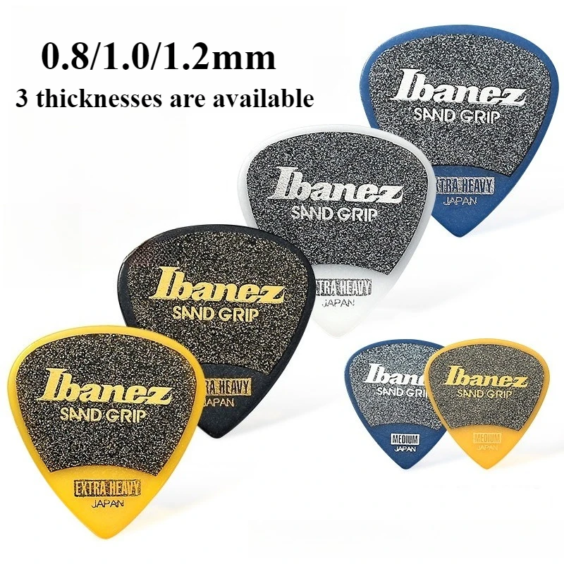 Novo pacote de 3 peças palhetas de guitarra ibanez aperto assistente série areia aperto palheta antiderrapante 0.8/1.0/1.2mm acessórios de guitarra