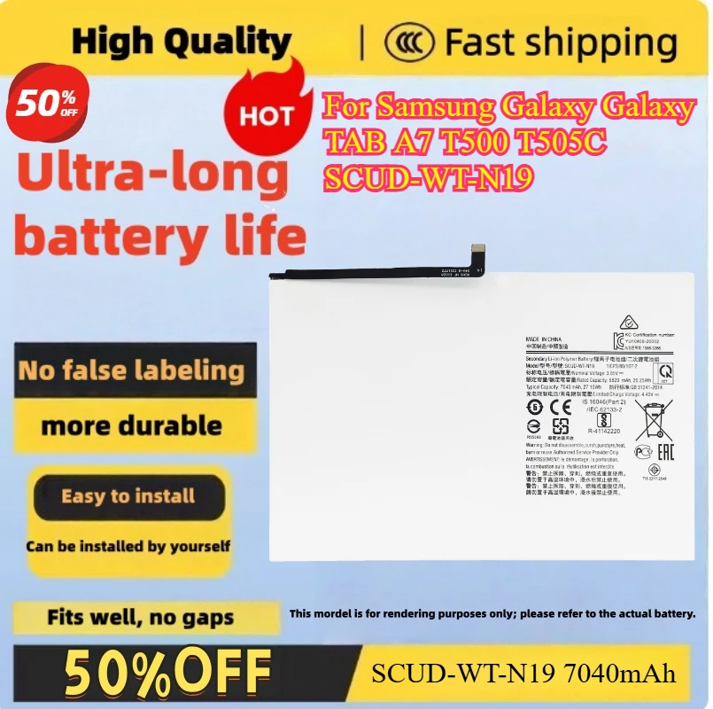 

SCUD-WT-N19 7040mAh Replacement Battery For Samsung Galaxy Galaxy TAB A7 T500 T505C SCUD-WT-N19 high quality compatible