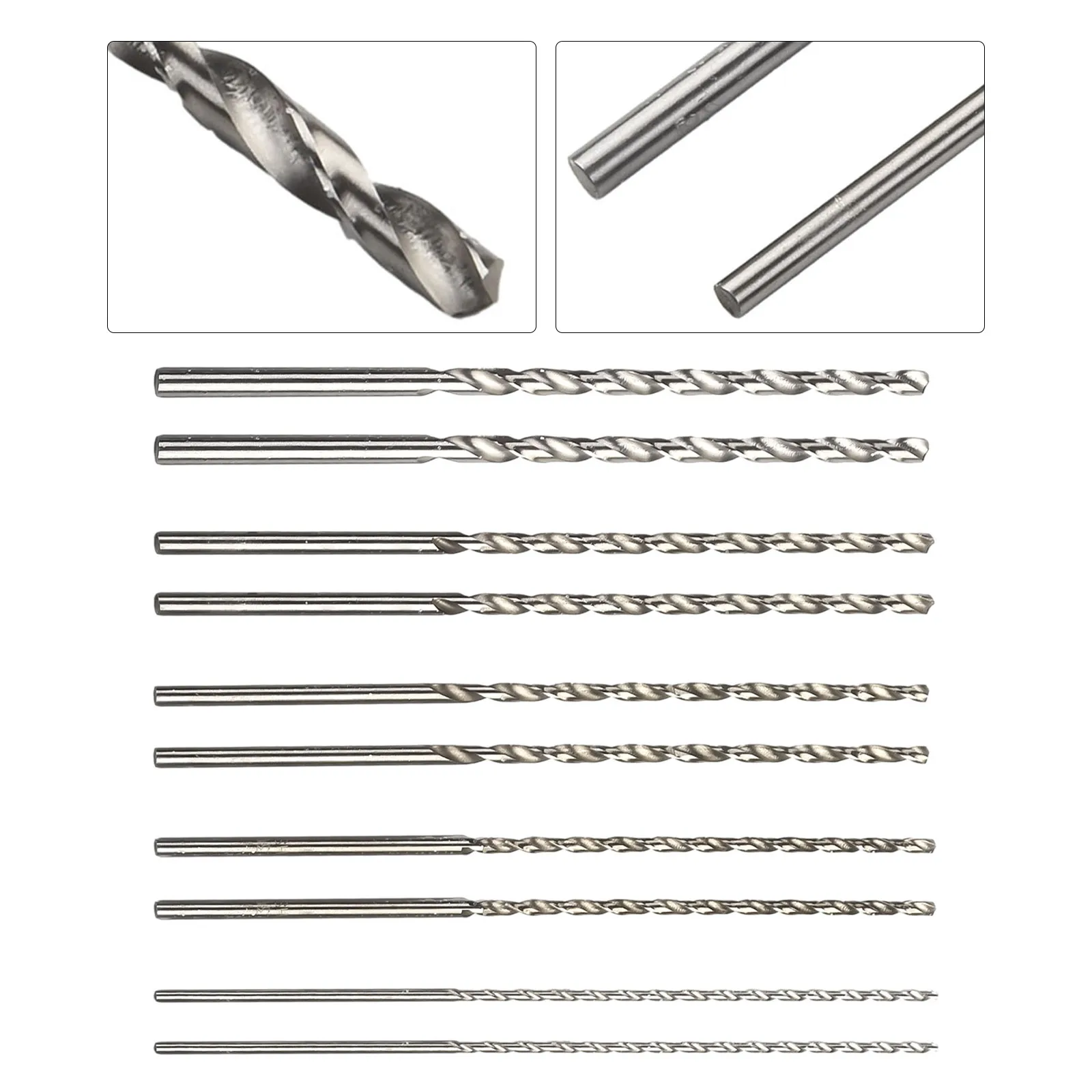 

10Pcs Extra Long HSS High Speed Steel Drill Bit Set 2mm,3mm,3.5mm,4mm,5mm Bits For Electric Drills Drilling Machines