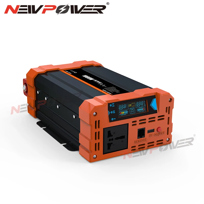 Off Grid Inverter Surge Power 1200W USB Inverter 12VDC 1000W 230VAC Pure Sine Wave Inverter International universal socket