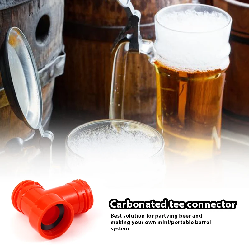 Homebrew Carbonated Tee Connector Fitting 3 Way Carbonation Cap Tee Piece Beer Brewing Adapter for Pet Bottle Carbonation System