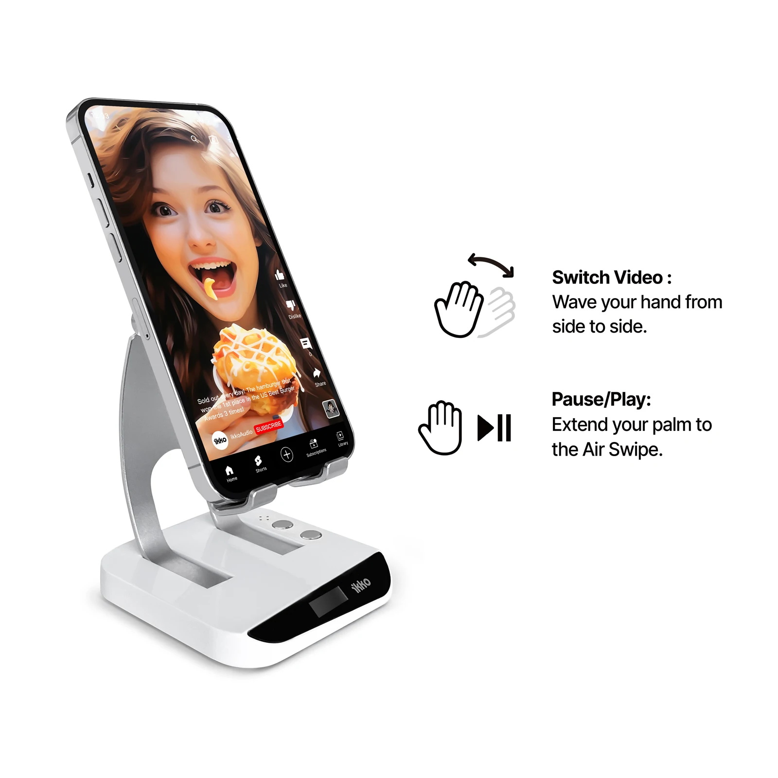 iKKO Air Swipe Phone Stand World's First Touchless Control Bracket For Ipad IPhone Samsung Xiaomi Huawei Universal Desktop Stand