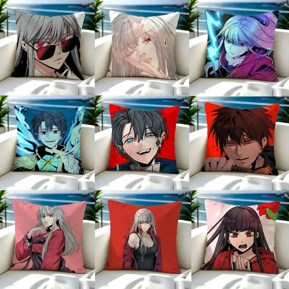Webtoon Hero Killer Cushion Cover Soft Pillow Cover Two‑Side Printing Throw Pillow Case for Sofa Pillowcase Home Decoration