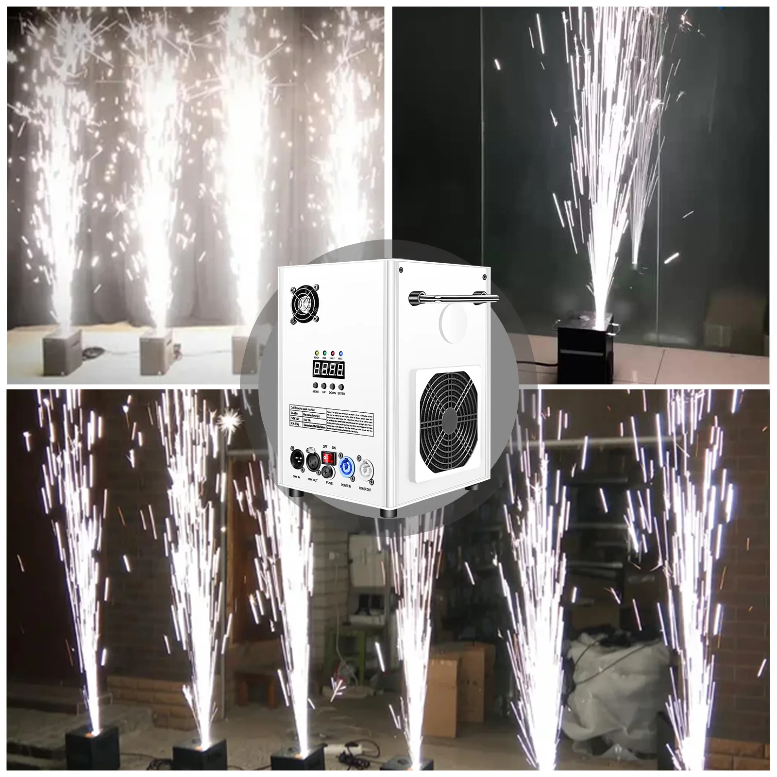 Party Stage Cold Spark 850W Wedding Special Effect Electronic Fountain Sparkler Machine With DMX512/Remote Control