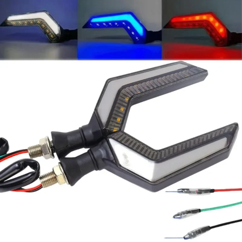 Flowing Water Type Turn Lights LED Signals Lights Indicator Blinkers Flashers Amber Color Universal Motorcycle Accessories