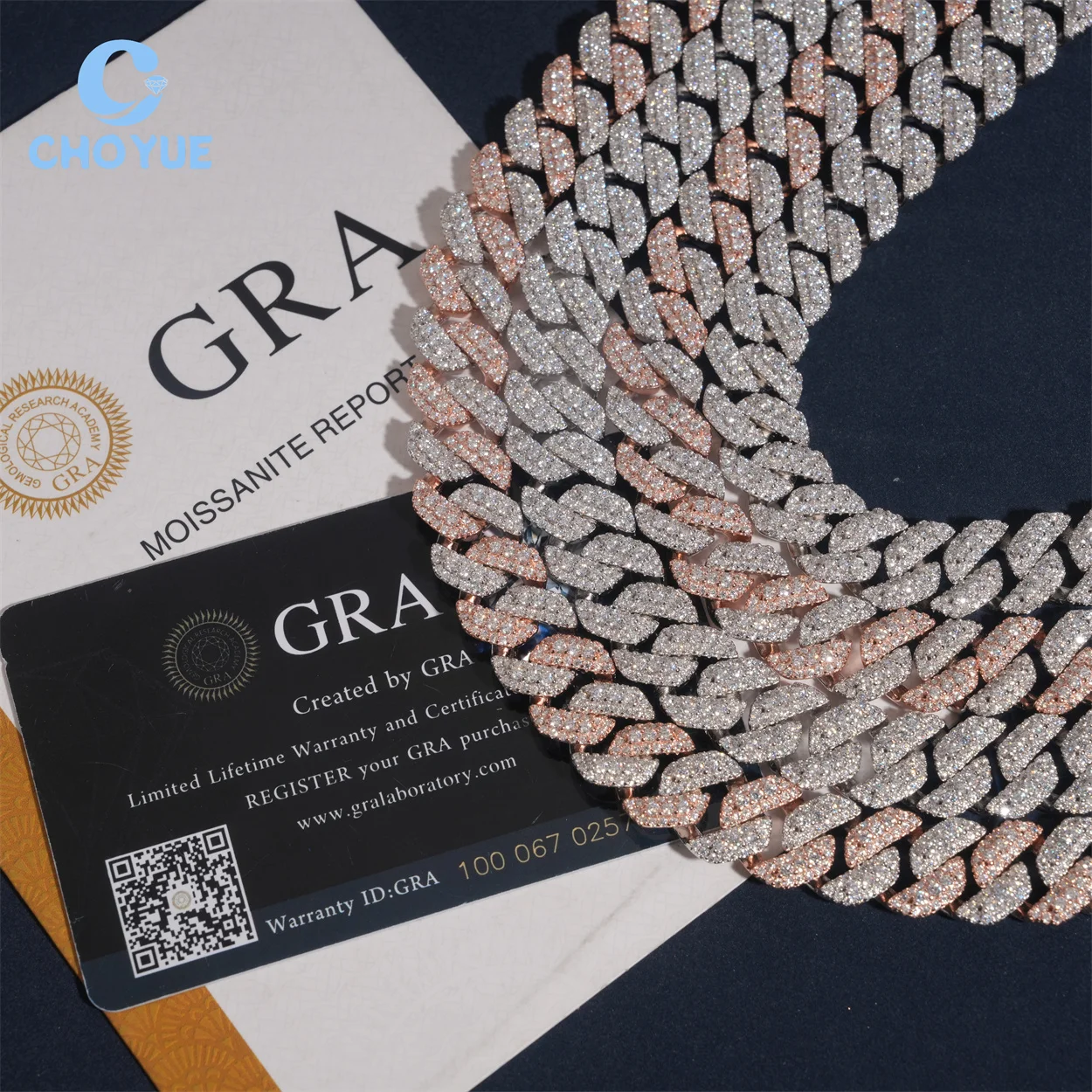 13 mm, buzlu görünümlü, VVS Mo - Moissanite Cuban Link Chain Iced Out incelemesi ve fiyatı
