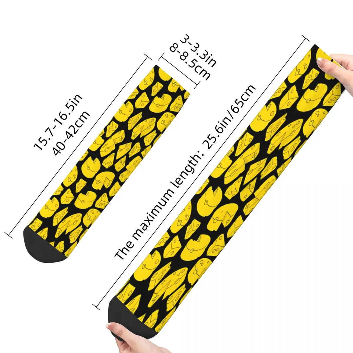 Yellow Cheese Socks Male Mens Women Spring Stockings Printed