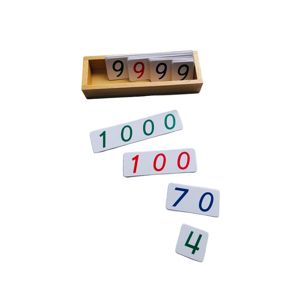 Carte de chiffres Montessori 1-9000, outils d'apprentissage en PVC, jouet mathématique pour enfants, jeu de comptage, équipement éducatif précoce, outils pédagogiques