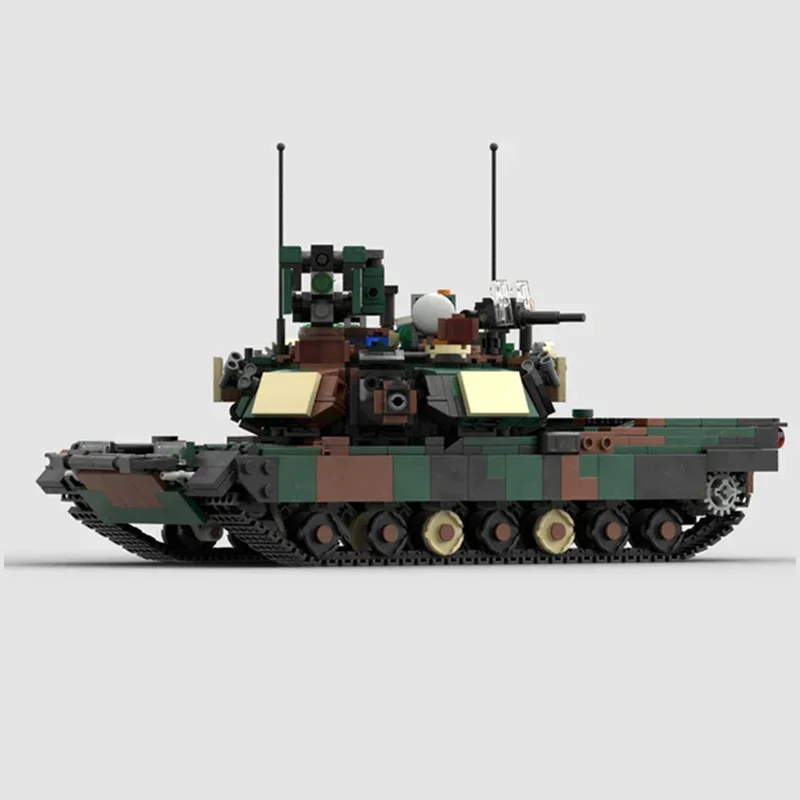 Military Weapon Model Moc Building Bricks M1A2 Abrams V2 Tank Technology Modular Blocks Gifts Christmas Toys DIY Sets Assembly